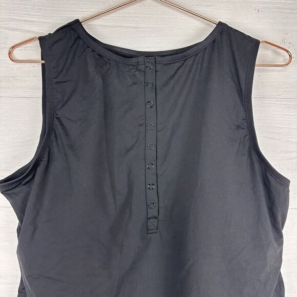 Andie Swim The Malibu One Piece Swimsuit XXL Black Front Snap Full Coverage NWT - Picture 4 of 16